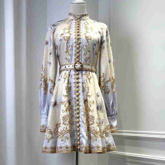 Zimmermann Hypnotic Buttoned floral-print Puff-sleeve Mini Dress - Picture 1 of 8